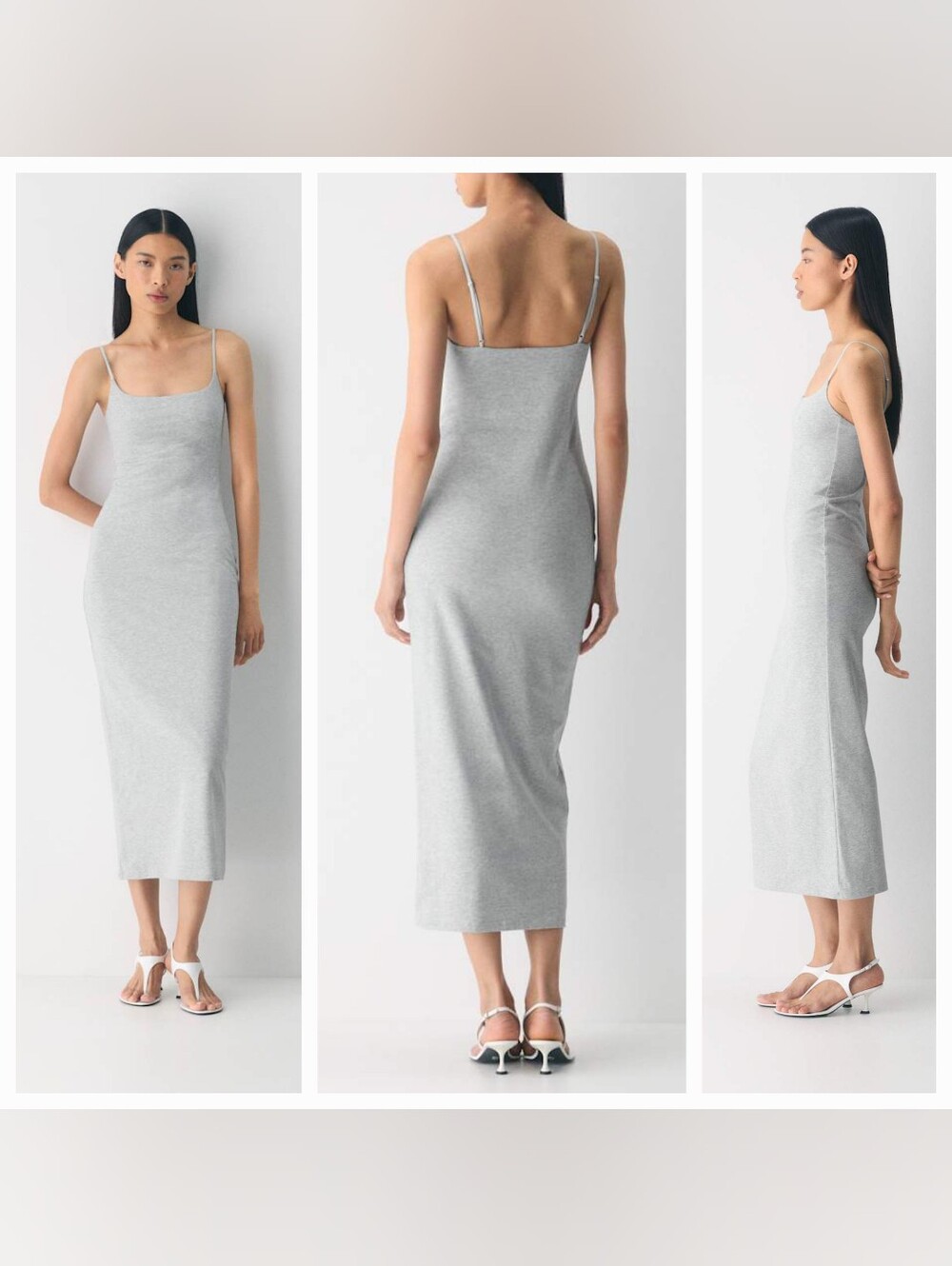 Aritzia Casual Contour Summon Maxi Cami Dress Size S Color Heathe Chrome.